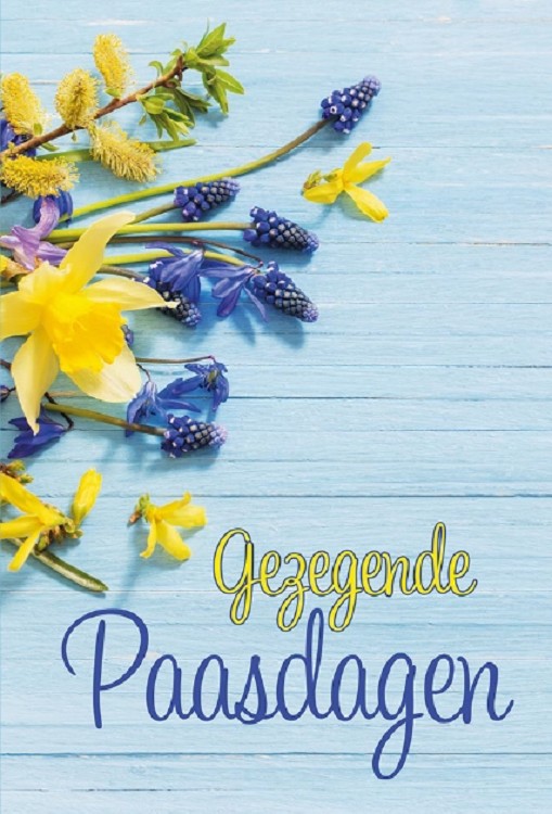 Gezegende Paasdagen wenskaart met Bijbeltekst SV 65508053