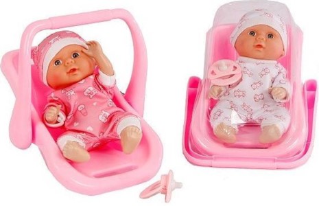 appel min ijzer Speelset babypop met autostoel - 8713219330890