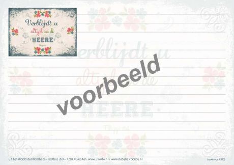 Schrijfblok - Verblijdt u altijd in de Heere Fil.4:4