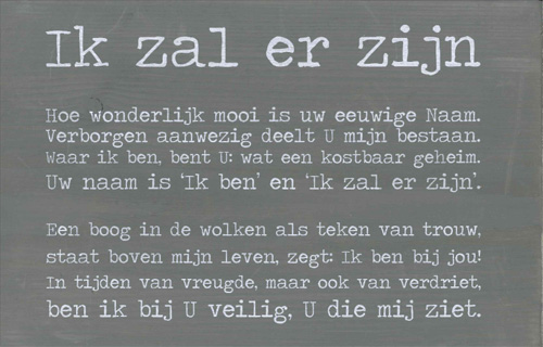 Tekstbord - Ik zal er zijn - S786