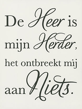 sfeerbord - de heer is mijn herder, het ontbreekt mij aan niets - sh1903
