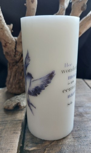 Hoe wonderlijk mooi is Uw eeuwige Naam - stompkaars vogel