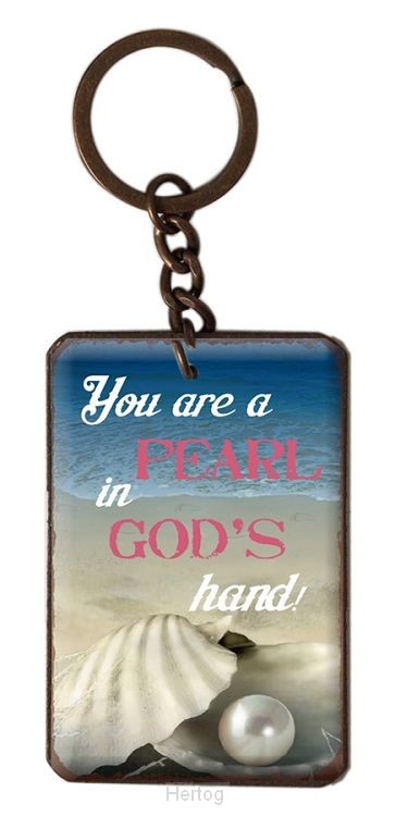 You are a pearl in God's hand! - sleutelhanger