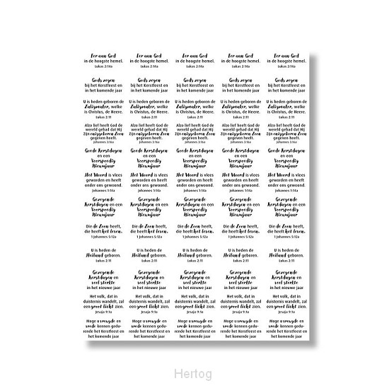 Stickers met (Bijbel)tekst 60 stuks - Kerst