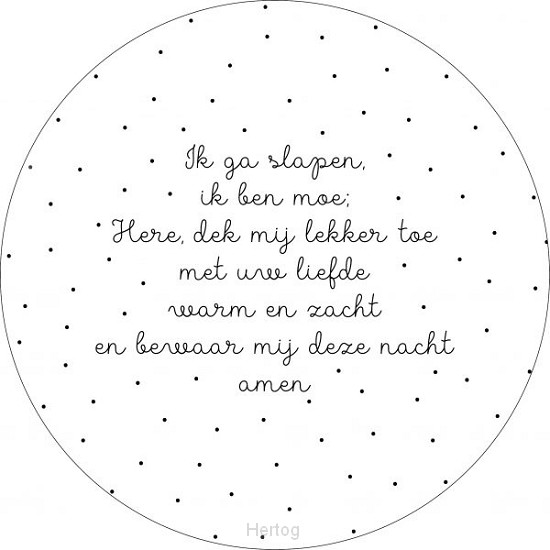Ik ga slapen, ik ben moe - muurcirkel 25 cm.