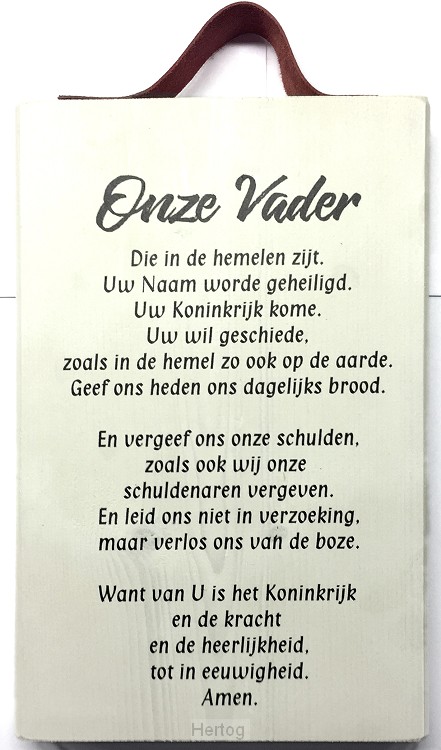 Onze Vader - tekstbord wit