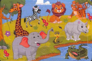 Houten puzzel dieren
