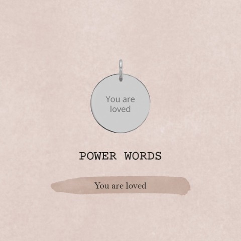 Hanger zilverkleurig you are loved - 15 mm.