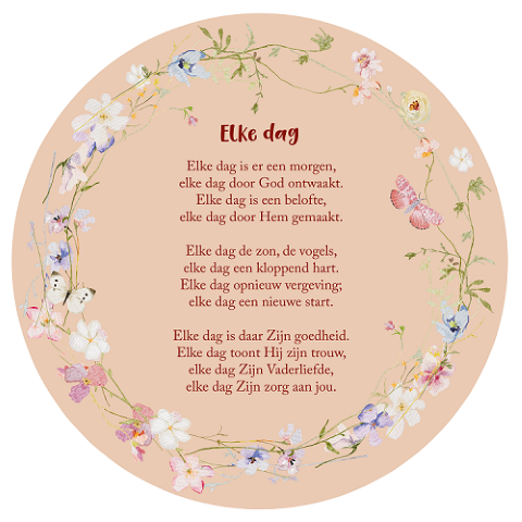 Elke dag - muurcirkel 30 cm.