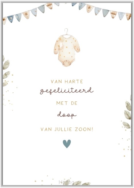 Van harte gefeliciteerd met de doop van jullie zoon!