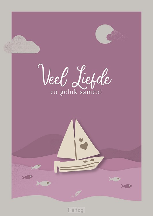Veel Liefde en geluk samen! - enkele wenskaart met envelop