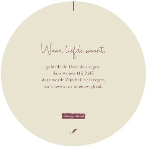 Waar liefde woont - muurcirkel 25 cm.