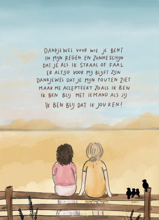 Dankjewel voor wie je bent - wenskaart