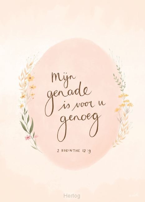 Mijn genade is voor u genoeg - enkele kaart met envelop