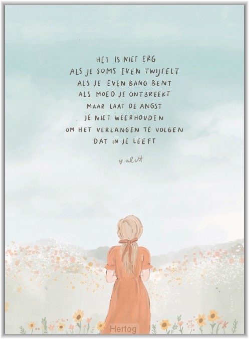 Het is niet erg als je soms even twijfelt - wenskaart