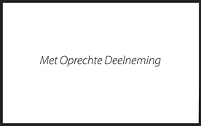 Met Oprechte Deelneming - kaarten