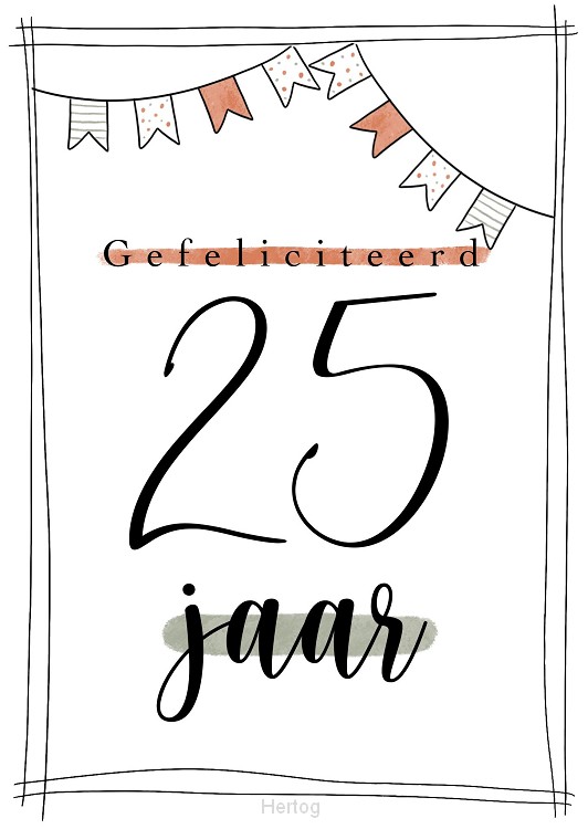 Gefeliciteerd 25 jaar kaart 65503114