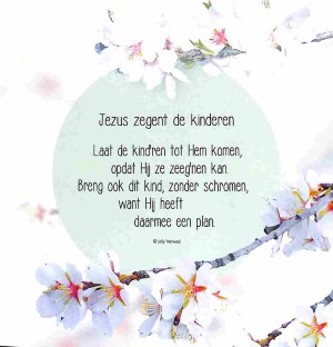 Jezus zegent de kinderen - wenskaart