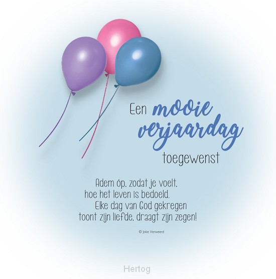 Een mooie verjaardag toegewenst - wenskaart met gedicht
