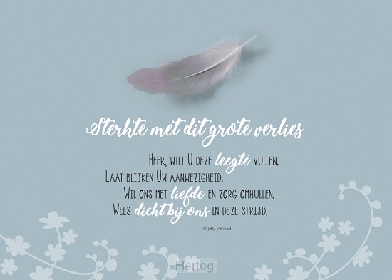 Sterkte met dit grote verlies - wenskaart met gedicht