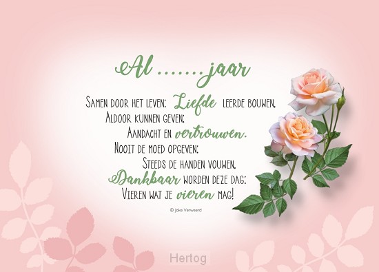 Al ....... jaar - wenskaart met gedicht