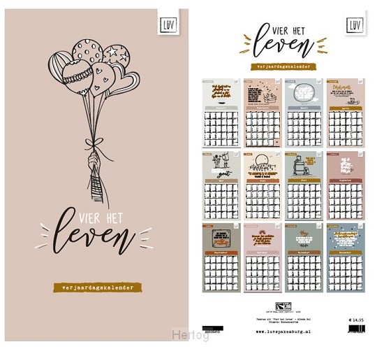 Vier het leven LUV - verjaardagskalender