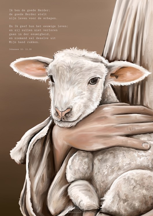 Ik ben de goede Herder - canvas schilderij