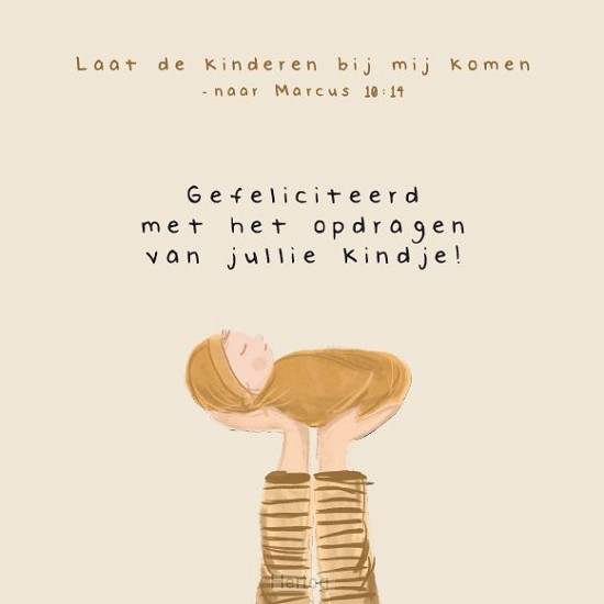 Opdragen kindje - kaart