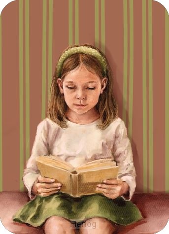 Lezend meisje - minikaart