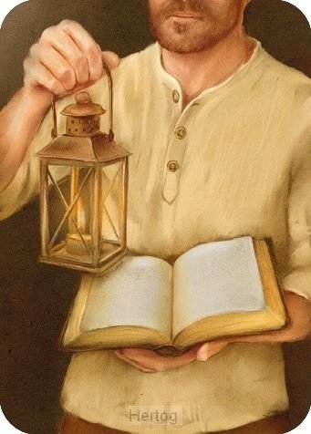 Man met lamp - minikaart