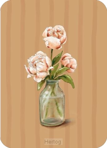 Pioenrozen in vaas - minikaart