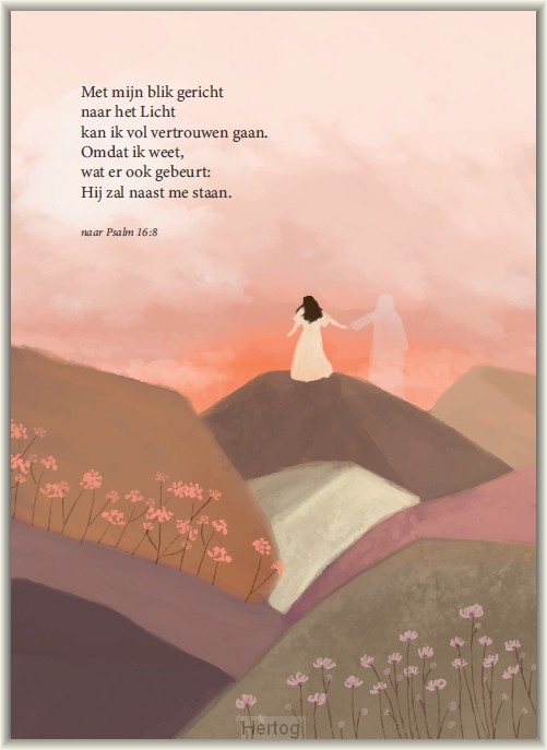 Met mijn blik gericht naar het Licht - enkele kaart met envelop