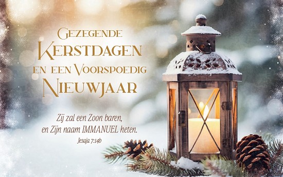 Map Gezegende Kerstdagen en een Voorspoedig Nieuwjaar - met Bijbeltekst