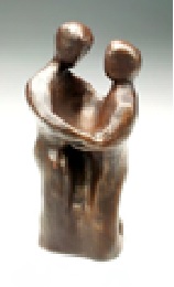 Beeldje Ontmoeting - brons 18 cm.
