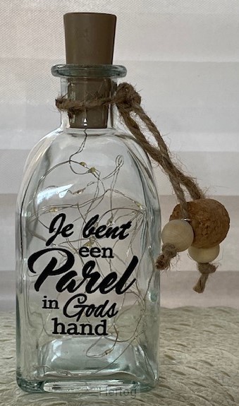 Je bent een parel - fles met ledverlichting