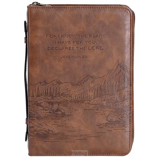 Biblecover brown - large For I know the plans