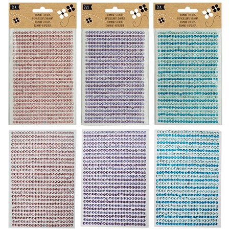 Diamant stickers - roze, blauw of lila