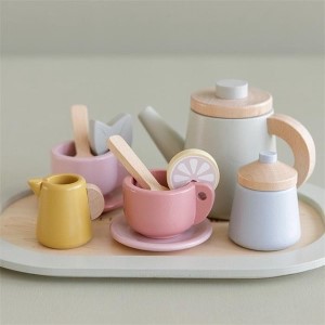 Houten theeservies - mint