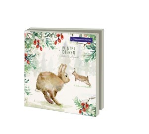 Winterdieren - kaartenmapje met enveloppen