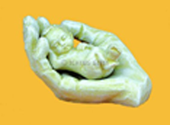 Beeld baby in hand los - wit