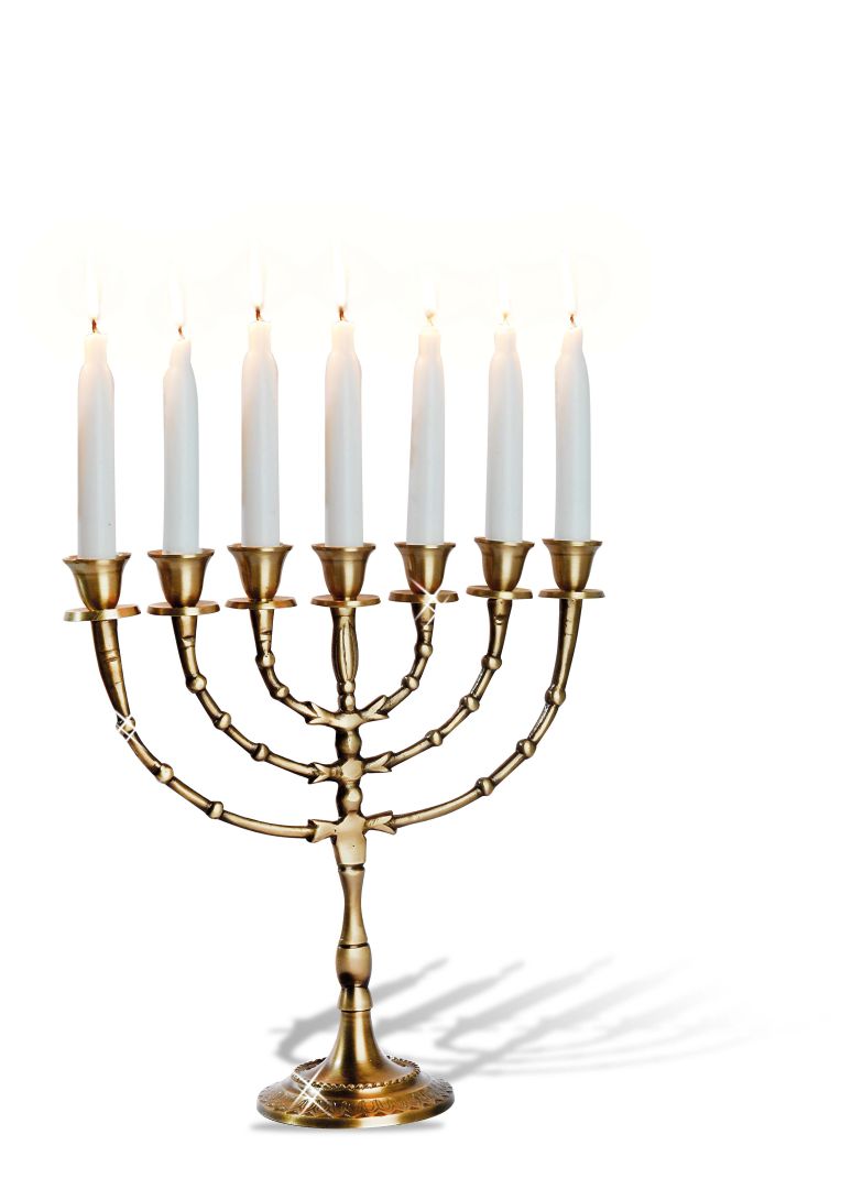 Menora - koper 27 cm. met glans