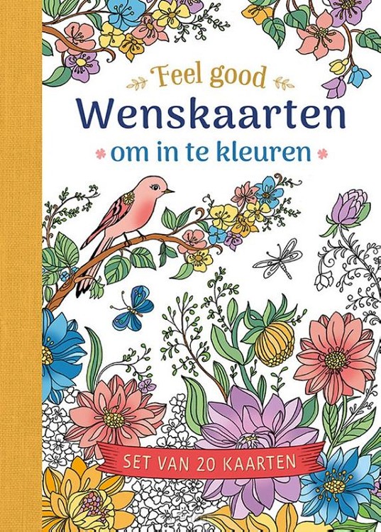Wenskaarten om in te kleuren - feel good - set van 20 kaarten