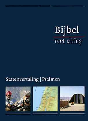 Bijbel met uitleg, 170 x 240 mm, harde band in cassette - blauw