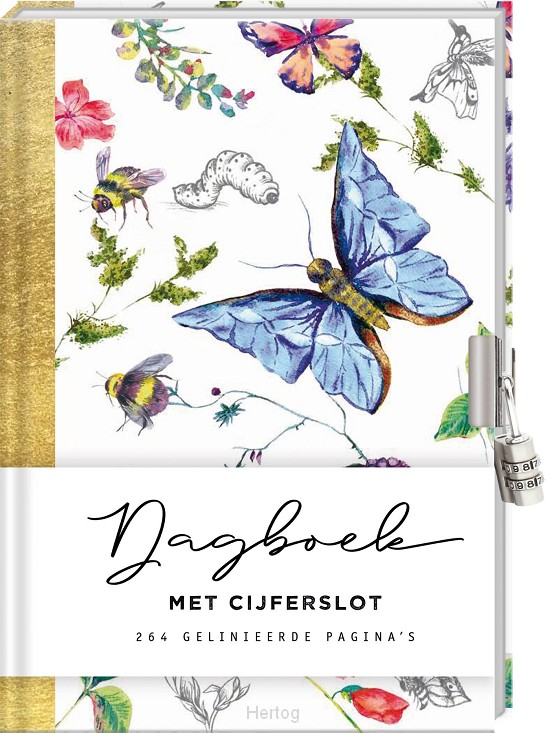 Dagboek met cijferslot voor volwassenen - botanical