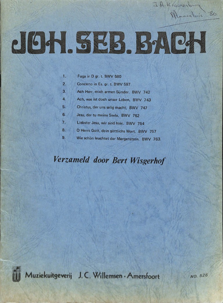 Apocrief orgelwerk: Fuga in D e.a. - Tweedehands notenschrift