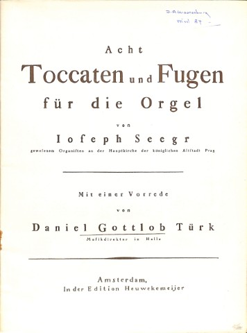 Acht Toccaten und Fugen - Tweedehands notenschrift