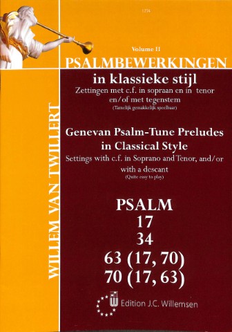 Psalmbewerkingen in klassieke stijl - deel 2: Psalm 17, 34, 63, 70 - Tweedehands notenschrift
