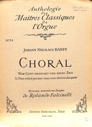 Choral: war' Gott nicht mit uns diese Zeit - Tweedehands notenschrift
