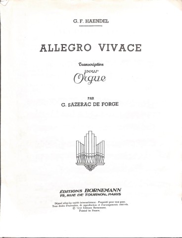 Allegro vivace - Tweedehands notenschrift
