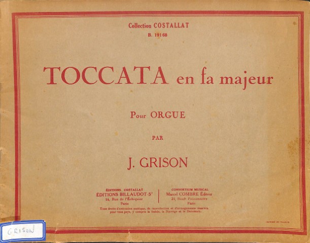 Toccata en fa majeur - Tweedehands notenschrift